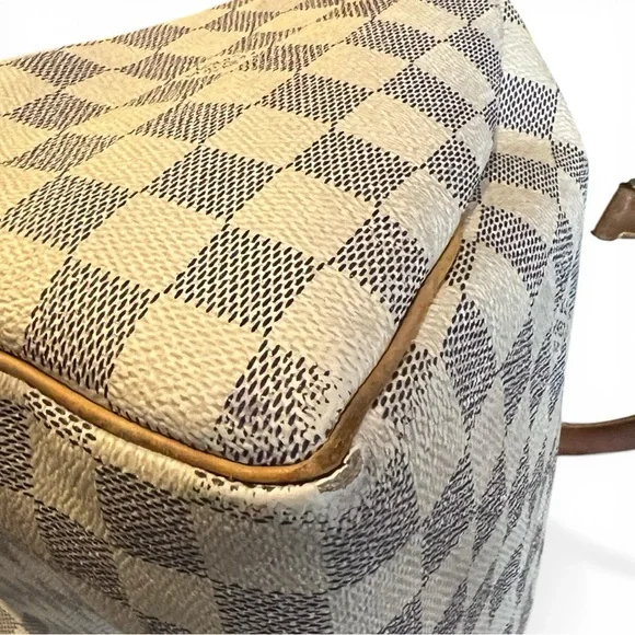 LV Speedy 25 Damier AzurAuthentic Louis Vuitton Satchelwith COA